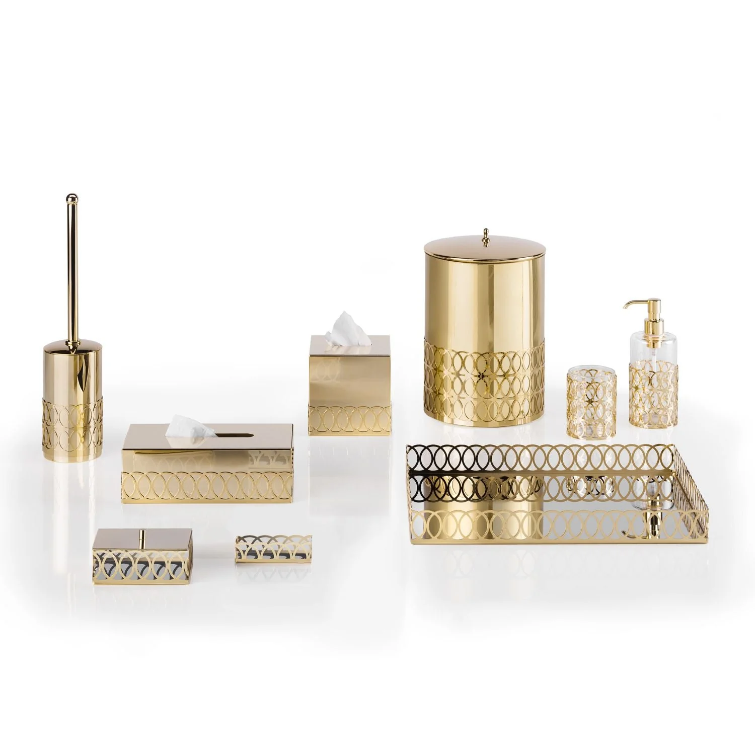 Комплект аксессуаров для ванной комнаты Villari Contemporary New York Gold (Италия)