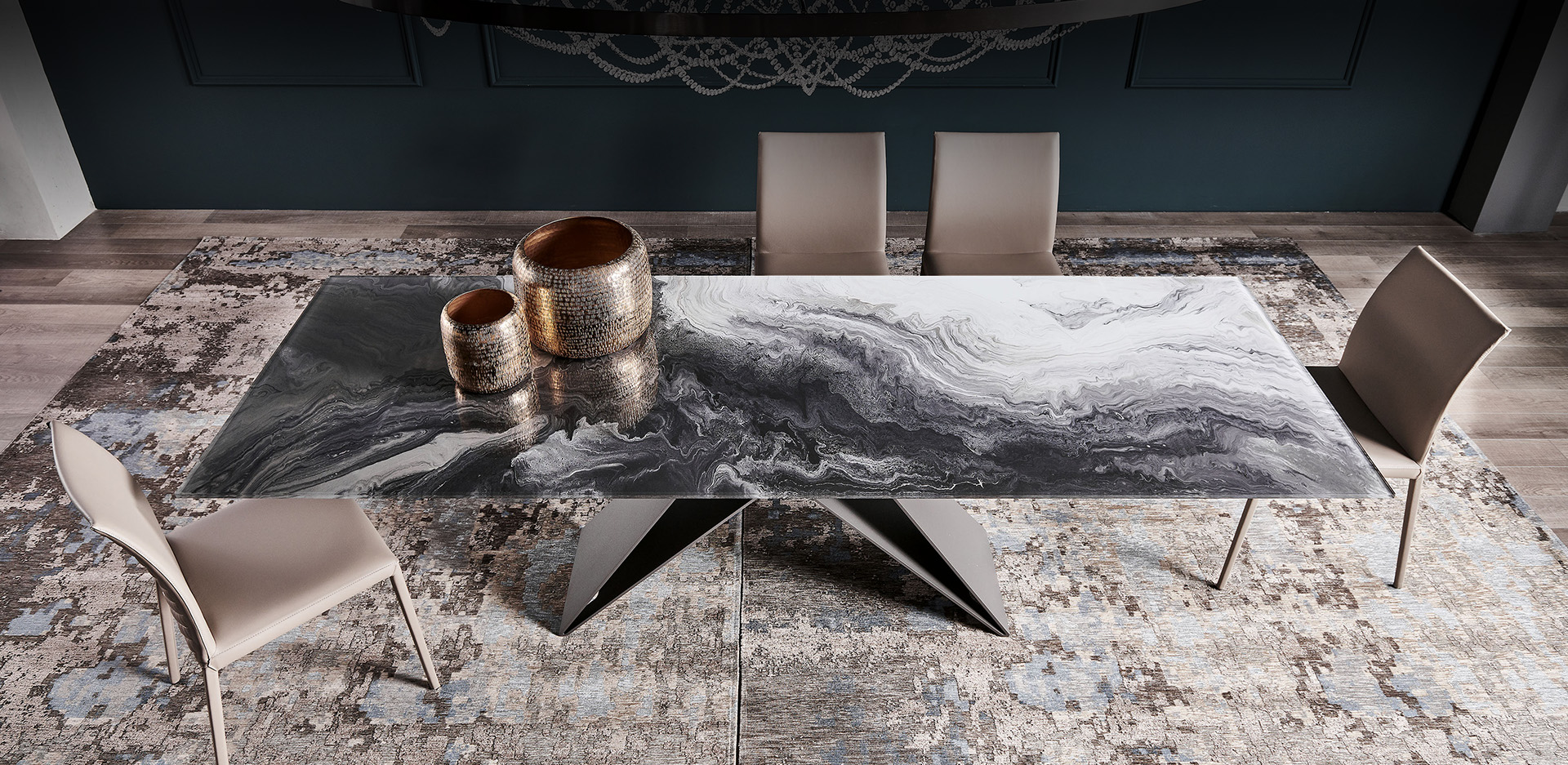Стол обеденный Cattelan Italia Premier Crystalart (Италия)