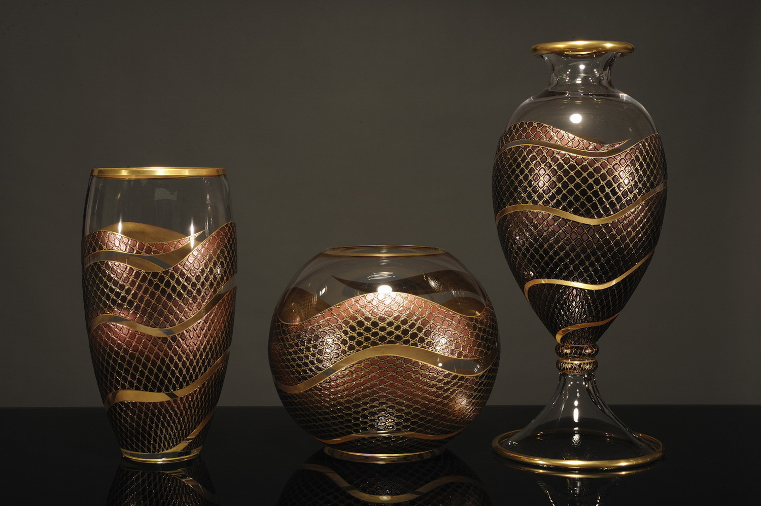 Ваза Vetrerie Di Empoli Temptation Gold (Италия)