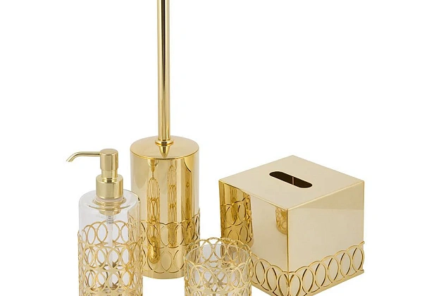 Комплект аксессуаров для ванной комнаты Villari Contemporary New York Gold 2 Комплект аксессуаров для ванной комнаты Villari Contemporary New York Gold (Италия) 2
