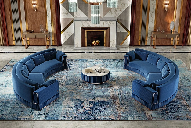 Диван Keoma Luxury Dante Circolare blue 2 Диван Keoma Luxury Dante Circolare blue (Италия) 2
