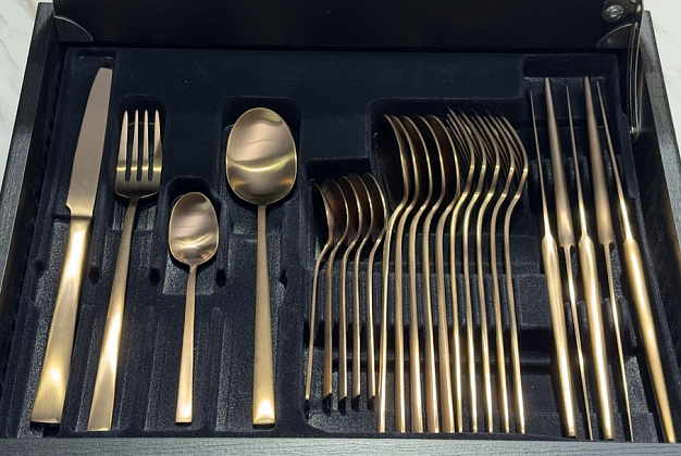 Столовые приборы (24 шт.) Belo Inox TOUCH mate bronze 49-50 1 Столовые приборы (24 шт.) Belo Inox TOUCH mate bronze 49-50 (Португалия) 1